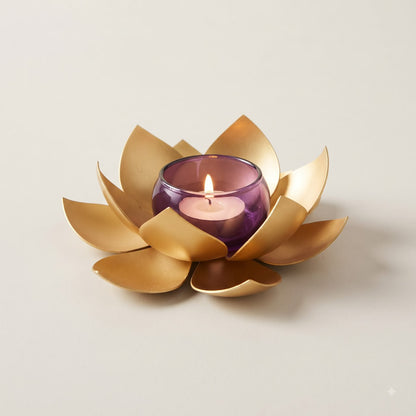 ELEGANT METAL KAMAL SHAPE DIYA